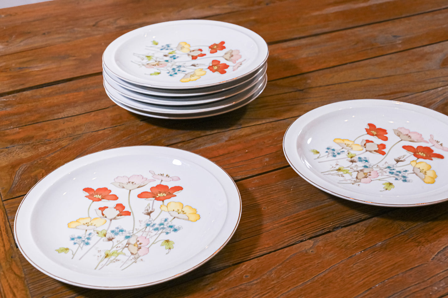 Set of 7 Poppy Plates