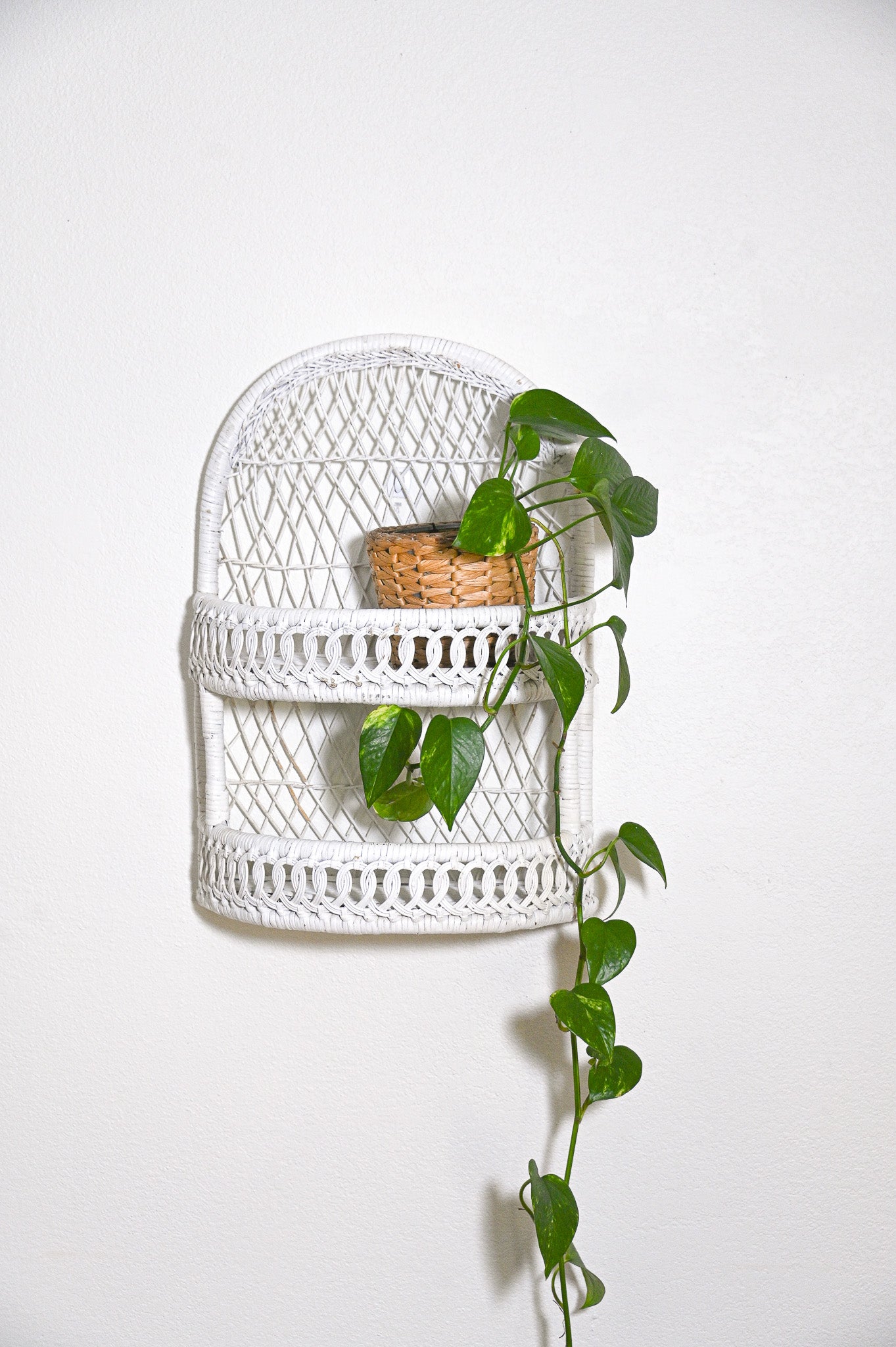 White Wicker Shelf