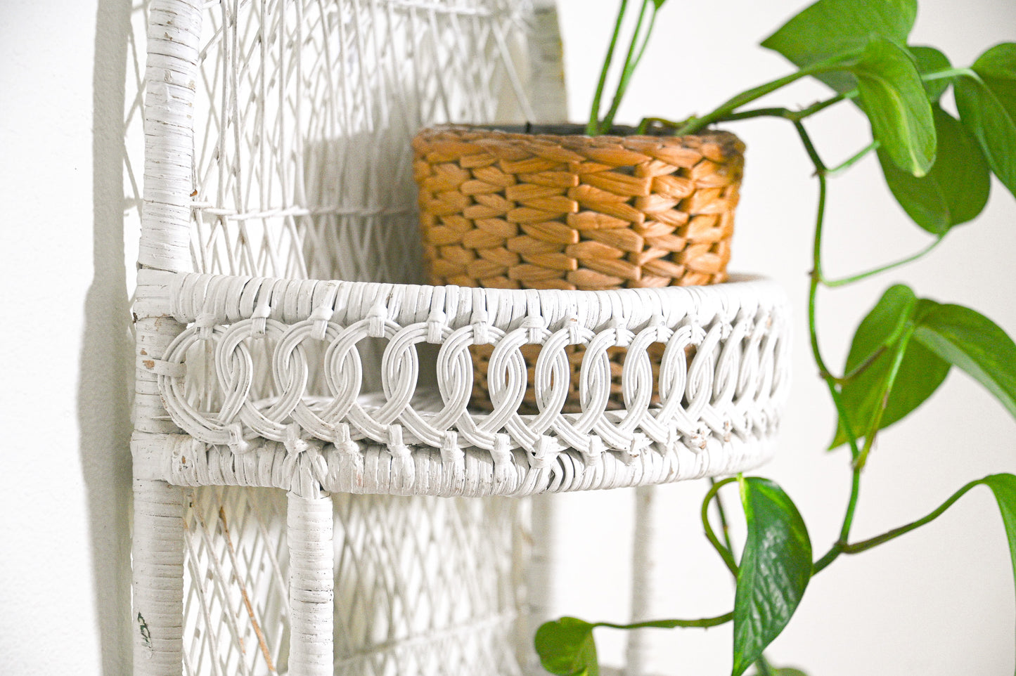 White Wicker Shelf