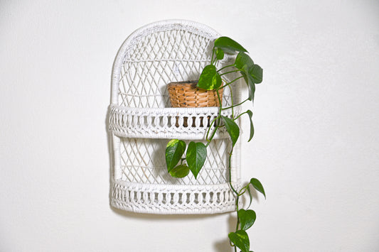 White Wicker Shelf