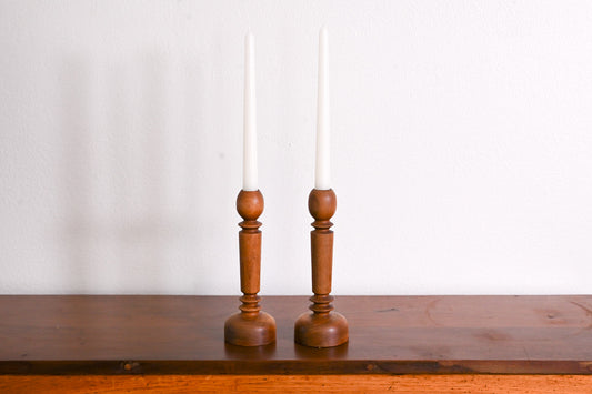 Set of Wooden Candlesticks